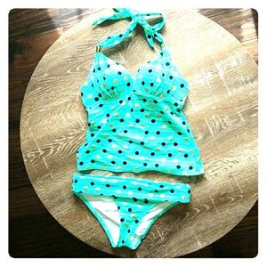 Victoria Secret! Mint tankini w/ black & gold